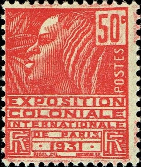 Francobolli-Donna della tribù Fachi-1930-Francia-50 c Francobolli-Donna della tribù Fachi-1930-Francia-50 c