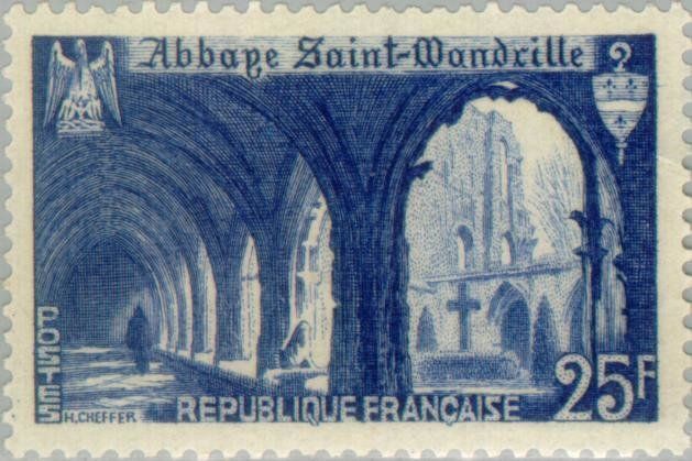 Francobolli-Abbazia di Saint Wandrille-1949-Francia-25 F Francobolli-Abbazia di Saint Wandrille-1949-Francia-25 F