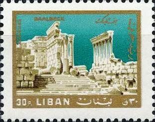 Francobolli-Tempio del Sole - Baalbek-1966-Libano-30 Libano Francobolli-Tempio del Sole - Baalbek-1966-Libano-30 Libano