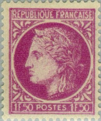 Francobolli-Cerere Mazelin-1945-Francia-1,50 F Francobolli-Cerere Mazelin-1945-Francia-1,50 F