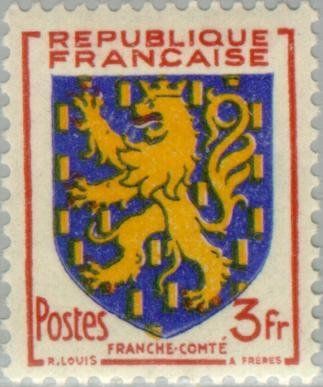 Francobolli-Armi provinciali - Franca Contea-1951-Francia-3 F Francobolli-Armi provinciali - Franca Contea-1951-Francia-3 F