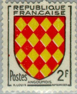 Francobolli-Armi provinciali - Angoumois-1954-Francia-2 F Francobolli-Armi provinciali - Angoumois-1954-Francia-2 F