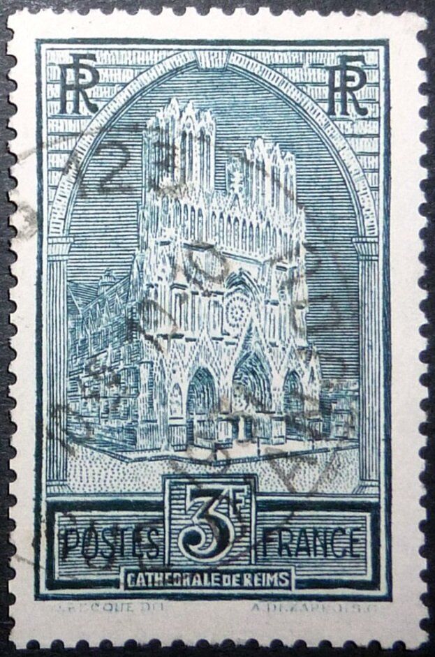Francobolli-Reims - Cattedrale (Yvert/Maury Tipo II)-1905--Francia-3 F Francobolli-Reims - Cattedrale (Yvert/Maury Tipo II)-1905--Francia-3 F