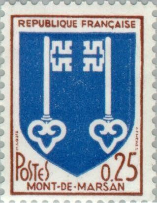 Francobolli-Mont-de-Marsan-1966-Francia-0,25 F Francobolli-Mont-de-Marsan-1966-Francia-0,25 F