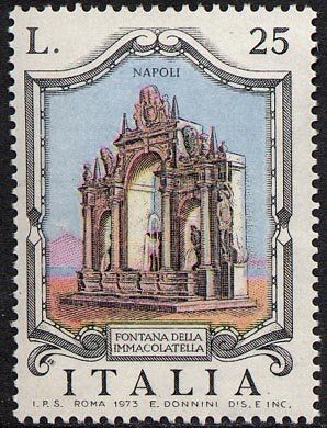 Francobollo Usato Rep. Italiana 1973 FONTANE: 1^ EMISSIONE - NAPOLI