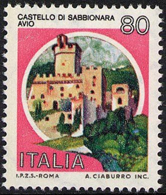 Francobollo Usato Rep. Italiana 1981 80 Lire Castello di Sabbionara ad Avio