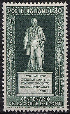 Francobollo Usato Rep. Italiana 1962 CENTENARIO DELL'ORDINAMENTO DELLA CORTE DEI CONTI 30 Lire