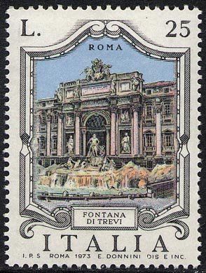 Francobollo Usato Rep. Italiana 1973 FONTANE: 1^ EMISSIONE - ROMA