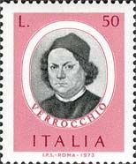 Francobollo Usato Rep. Italiana 1973 UOMINI ILLUSTRI: 1^ EM. VERROCCHIO Francobollo Usato Rep. Italiana 1973 UOMINI ILLUSTRI: 1^ EM. VERROCCHIO