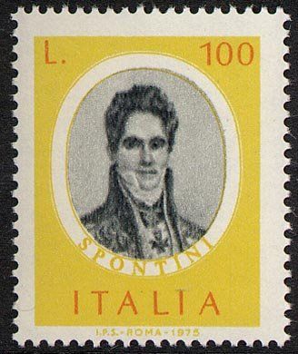 Francobollo Usato Rep. Italiana 1975 UOMINI ILLUSTRI: GASPARE SPONTINI