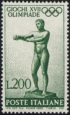 Francobollo Usato Rep. Italiana 1960 GIOCHI DELLA XVII OLIMPIADE 200 Lire Francobollo Usato Rep. Italiana 1960 GIOCHI DELLA XVII OLIMPIADE 200 Lire
