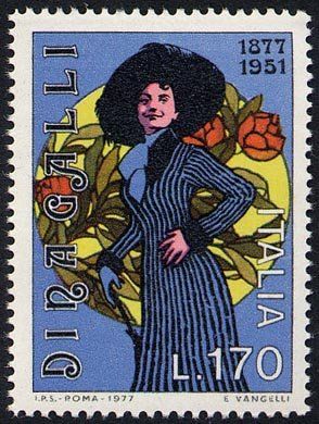 Francobollo Usato Rep. Italiana 1977 CENTENARIO DELLA NASCITA DI DINA GALLI Francobollo Usato Rep. Italiana 1977 CENTENARIO DELLA NASCITA DI DINA GALLI