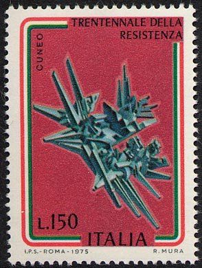 Francobollo Usato Rep. Italiana 1975 30^ ANNIVERSARIO DELLA RESISTENZA 150 Lire