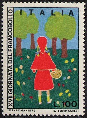 Francobollo Usato Rep. Italiana 1975 17^ GIORNATA DEL FRANCOBOLLO ' 75 100 Lire