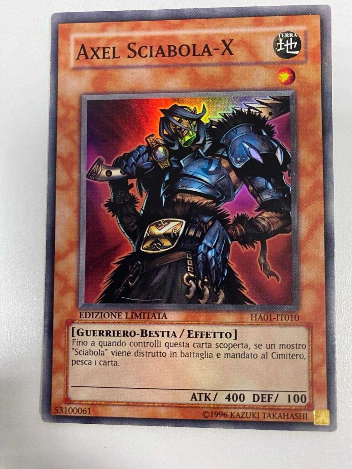 Carta YUGIOH-Axel Sciabola-X-HA01-IT010-ITA-Good-Super Rare Limited Ed. Carta YUGIOH-Axel Sciabola-X-HA01-IT010-ITA-Good-Super Rare Limited Ed.