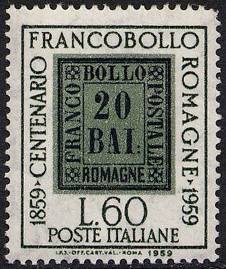 Francobollo Usato Rep. Italiana 1959 CENTENARIO DEI FRANCOBOLLI DELLE ROMAGNE 60 Lire Francobollo Usato Rep. Italiana 1959 CENTENARIO DEI FRANCOBOLLI DELLE ROMAGNE 60 Lire