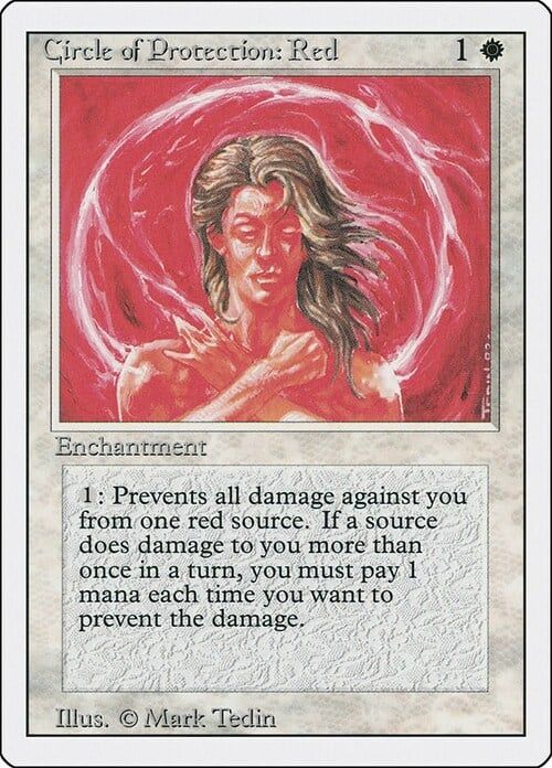 Carta MTG-Circle of Protection: Red -Revised-N.012-EN-Good- Carta MTG-Circle of Protection: Red -Revised-N.012-EN-Good-
