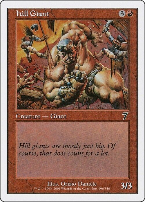 Carta MTG-Hill Giant-Settima Edizione-N.186-EN-EX- Carta MTG-Hill Giant-Settima Edizione-N.186-EN-EX-