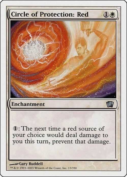 Carta MTG-Circle of Protection: Red -Ottava Edizione-N.025-EN-Good- Carta MTG-Circle of Protection: Red -Ottava Edizione-N.025-EN-Good-
