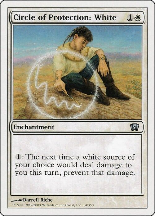 Carta MTG-Circle of Protection: White-Ottava Edizione-N.012-EN-Good- Carta MTG-Circle of Protection: White-Ottava Edizione-N.012-EN-Good-