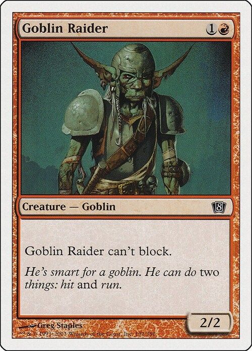 Carta MTG-Goblin Raider-Ottava Edizione-N.182-EN-EX- Carta MTG-Goblin Raider-Ottava Edizione-N.182-EN-EX-