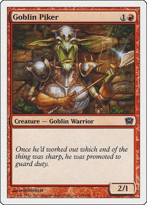 Carta MTG-Picchiere Goblin-Nona Edizione-N.226-ITA-EX- Carta MTG-Picchiere Goblin-Nona Edizione-N.226-ITA-EX-