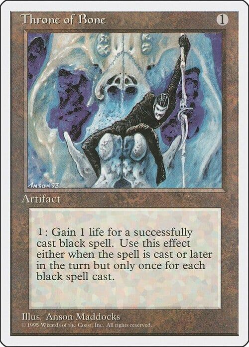 Carta MTG-Throne of Bone-Quarta Edizione-N.349-EN-EX- Carta MTG-Throne of Bone-Quarta Edizione-N.349-EN-EX-