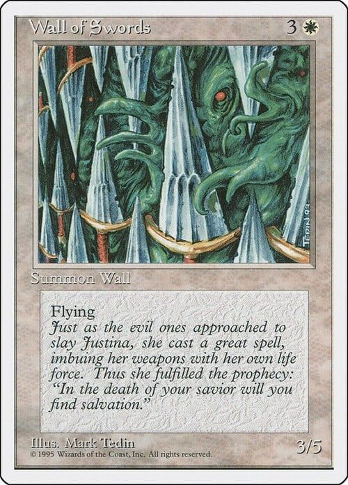 Carta MTG-Wall of Swords-Quarta Edizione-N.049-EN-Good- Carta MTG-Wall of Swords-Quarta Edizione-N.049-EN-Good-