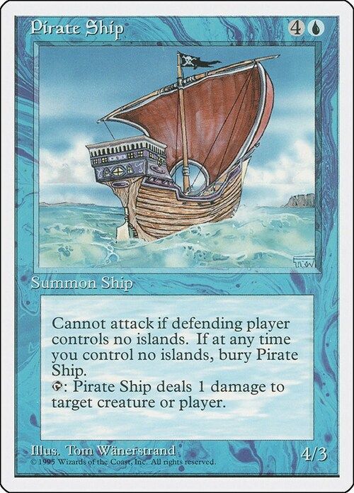 Carta MTG-Pirate Ship-Quarta Edizione-N.097-EN-EX- Carta MTG-Pirate Ship-Quarta Edizione-N.097-EN-EX-