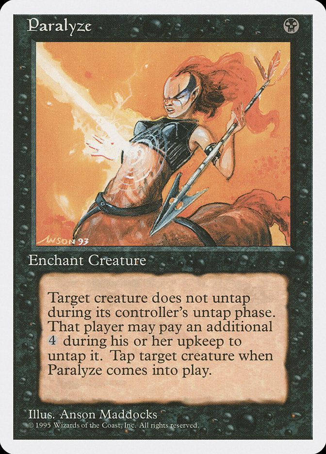 Carta MTG-Paralisi-Quarta Edizione-N.146-DE-EX- Carta MTG-Paralisi-Quarta Edizione-N.146-DE-EX-