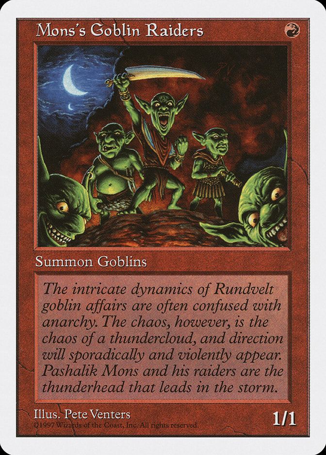 Carta MTG-Mons's Goblin Raiders-Quinta Edizione-N.248-EN-Played- Carta MTG-Mons's Goblin Raiders-Quinta Edizione-N.248-EN-Played-