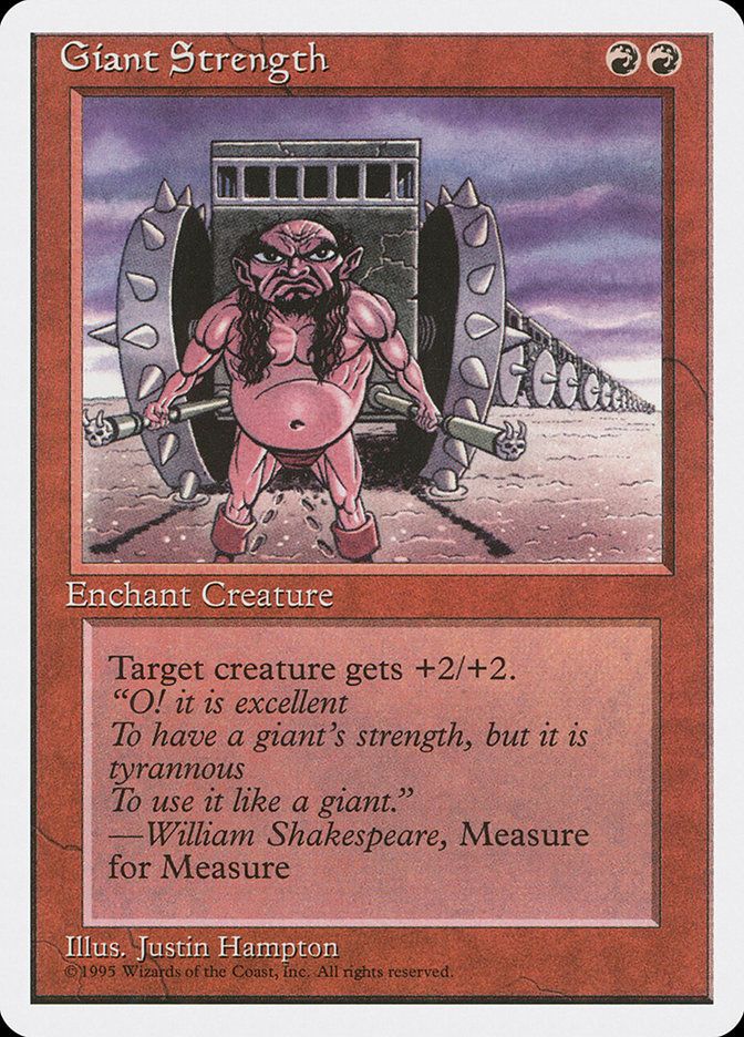 Carta MTG-Giant Strength-Quarta Edizione-N.188-EN-Poor- Carta MTG-Giant Strength-Quarta Edizione-N.188-EN-Poor-