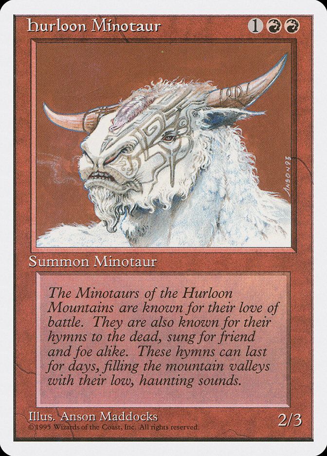 Carta MTG-Minotauro di Hurloon-Quarta Edizione-N.219-ITA-EX- Carta MTG-Minotauro di Hurloon-Quarta Edizione-N.219-ITA-EX-