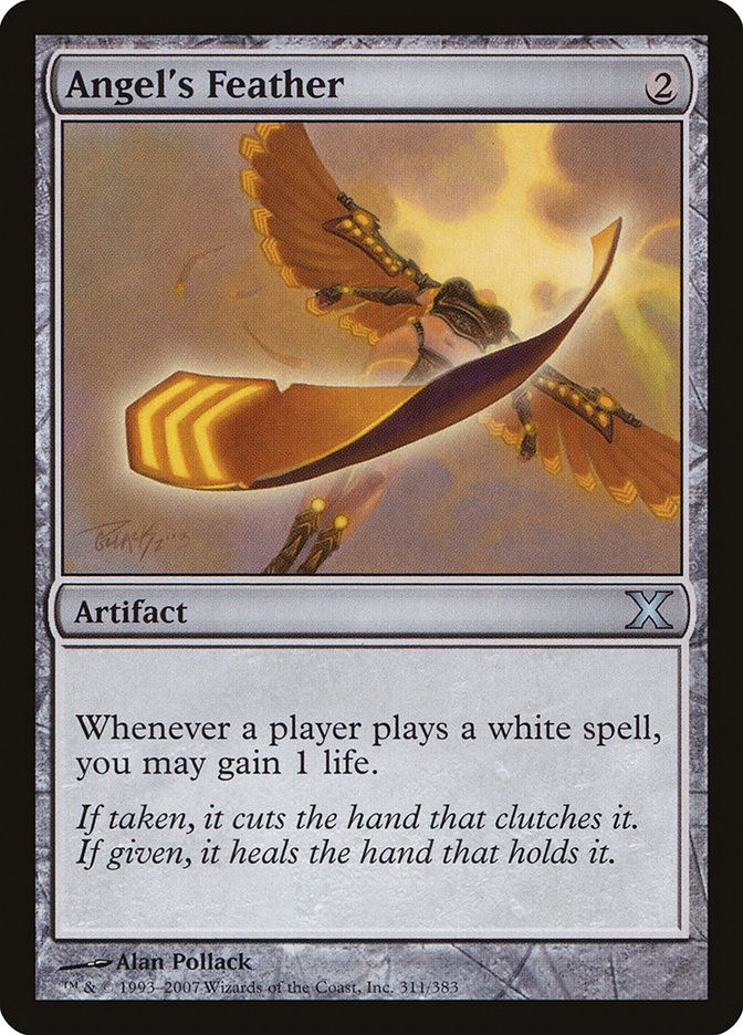 Carta MTG-Angel's Feather-Decima Edizione-N.311-EN-EX-Uncommon Foil