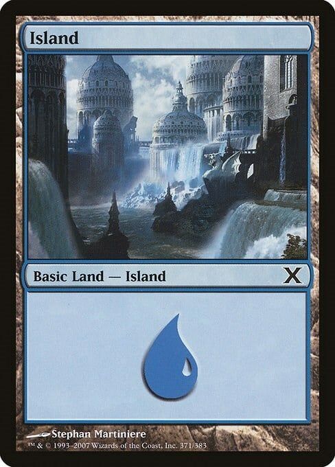 Carta MTG-Isola (V.4)-Decima Edizione-N.371-ITA-EX-Common