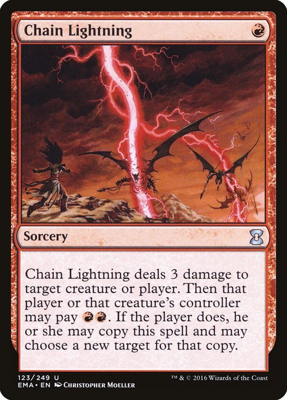 Carta MTG-Chain Lightning-Eternal Masters-N.123-EN-NM-Uncommon Carta MTG-Chain Lightning-Eternal Masters-N.123-EN-NM-Uncommon
