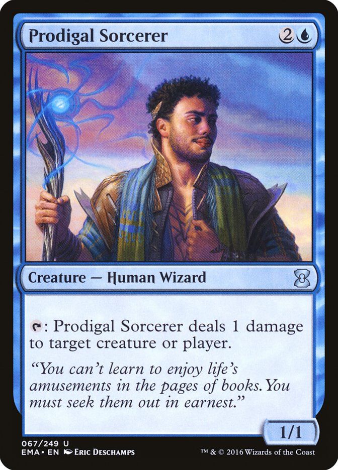 Carta MTG-Prodigal Sorcerer-Eternal Masters-N.067-EN-NM-Uncommon Carta MTG-Prodigal Sorcerer-Eternal Masters-N.067-EN-NM-Uncommon