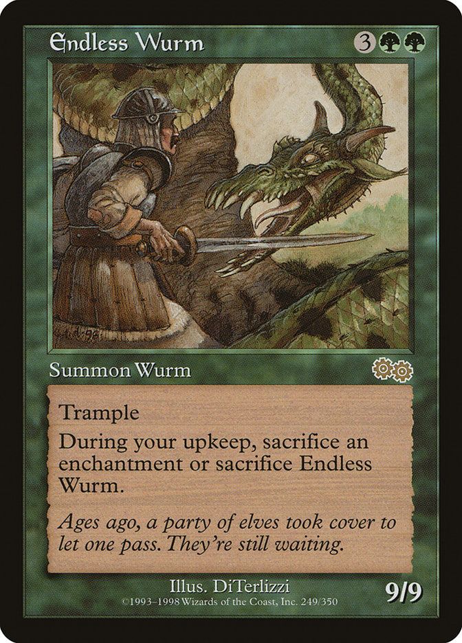 Carta MTG-Endless Wurm-Saga di Urza-N.249-EN-LP-Rare Carta MTG-Endless Wurm-Saga di Urza-N.249-EN-LP-Rare