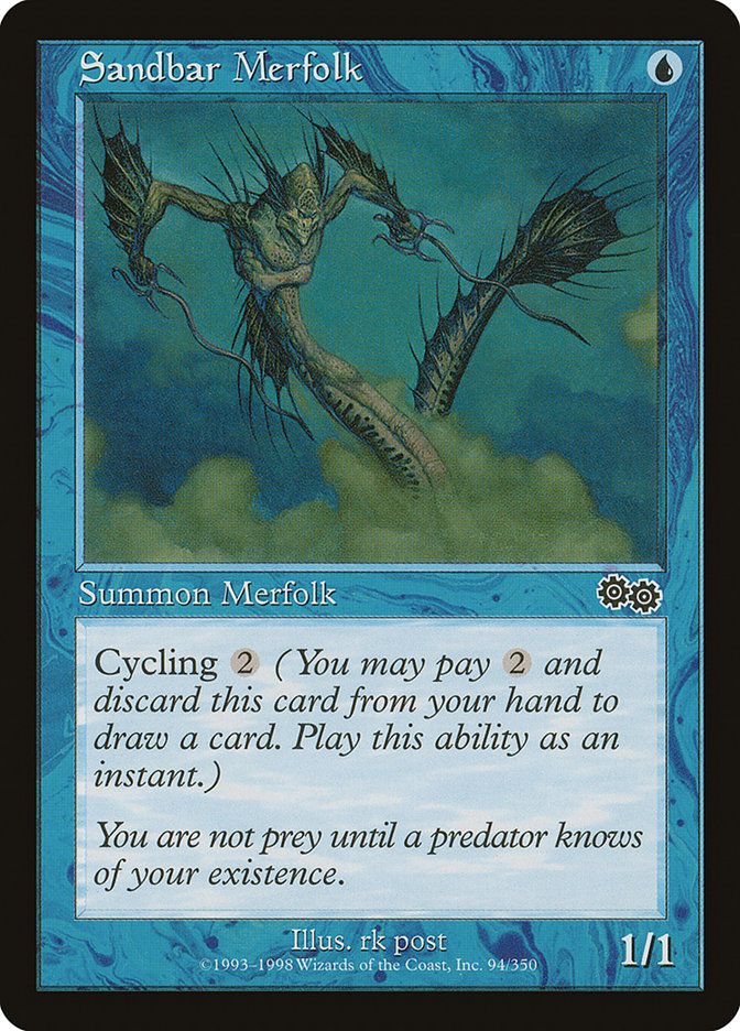 Carta MTG-Sandbar Merfolk-Saga di Urza-N.094-EN-Good-Common Carta MTG-Sandbar Merfolk-Saga di Urza-N.094-EN-Good-Common