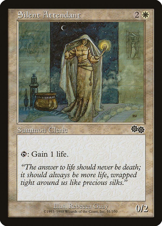 Carta MTG-Silent Attendant -Saga di Urza-N.051-EN-LP-Common Carta MTG-Silent Attendant -Saga di Urza-N.051-EN-LP-Common