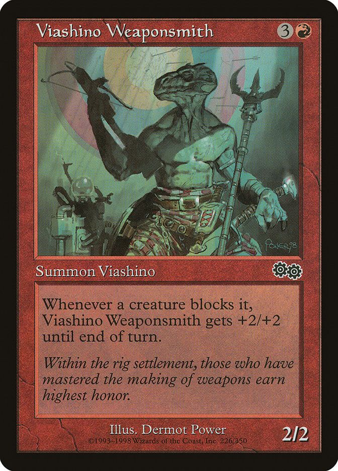 Carta MTG-Viashino Weaponsmith-Saga di Urza-N.226-EN-Good-Common Carta MTG-Viashino Weaponsmith-Saga di Urza-N.226-EN-Good-Common