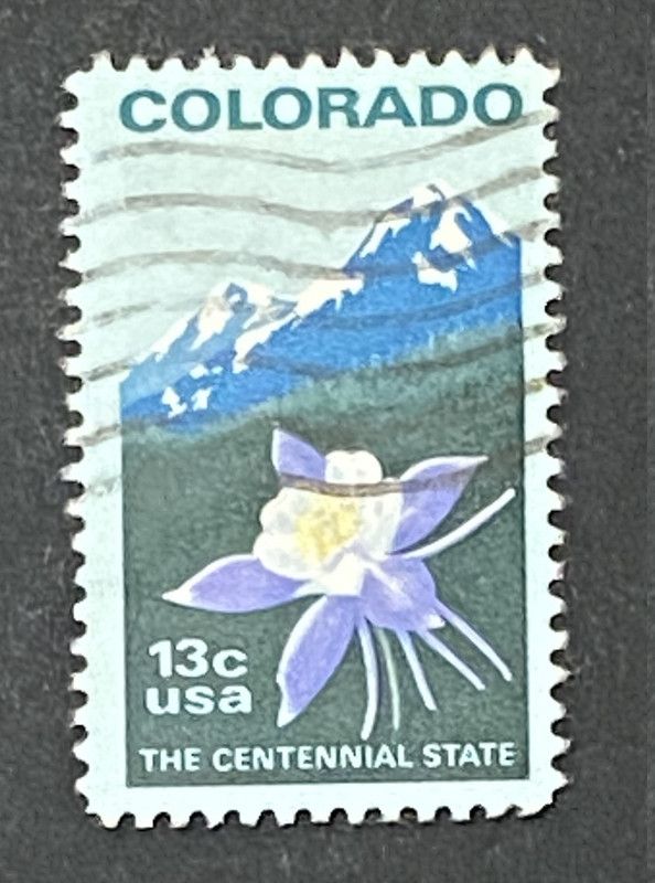 Francobollo USA 1976 Colorado Centennial State 13c Usato Filatelia Francobollo USA 1976 Colorado Centennial State 13c Usato Filatelia