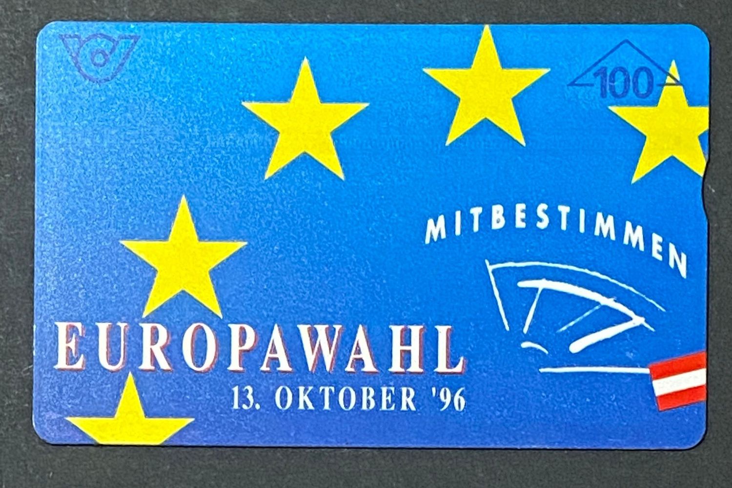 Scheda Telefonica Austria 1996 Europawahl Elezioni Europee 100 ATS Usata Scheda Telefonica Austria 1996 Europawahl Elezioni Europee 100 ATS Usata