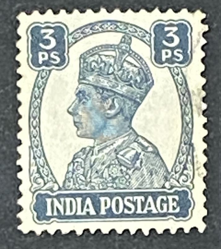 Francobollo India Britannica 1940 Re Giorgio VI 3 Ps 3 Pies Filatelia Francobollo India Britannica 1940 Re Giorgio VI 3 Ps 3 Pies Filatelia