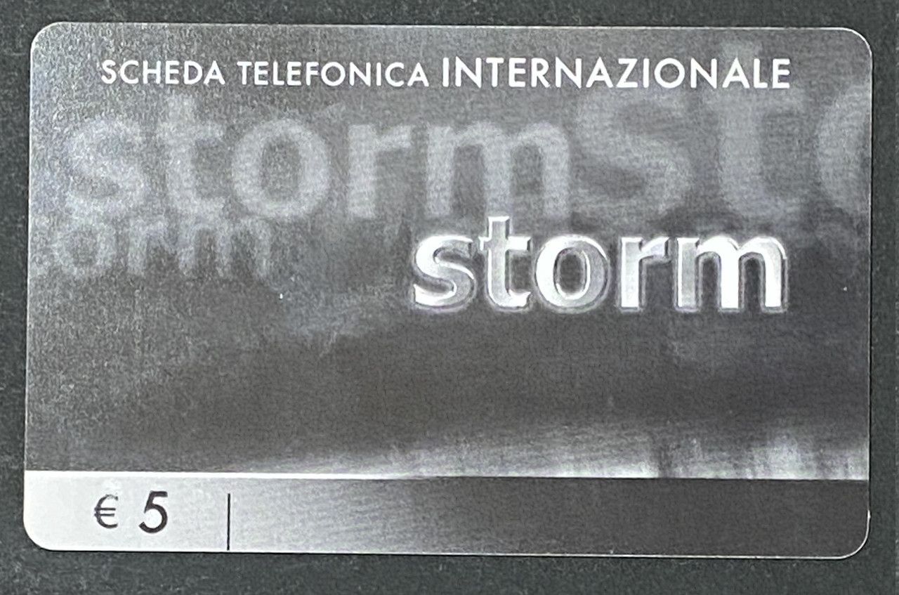 Scheda Telefonica Internazionale Storm 5 Euro 50 Units Usata Scheda Telefonica Internazionale Storm 5 Euro 50 Units Usata