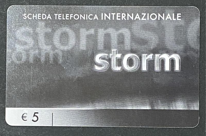 Scheda Telefonica Internazionale Storm 5 Euro 50 Units Usata Scheda Telefonica Internazionale Storm 5 Euro 50 Units Usata