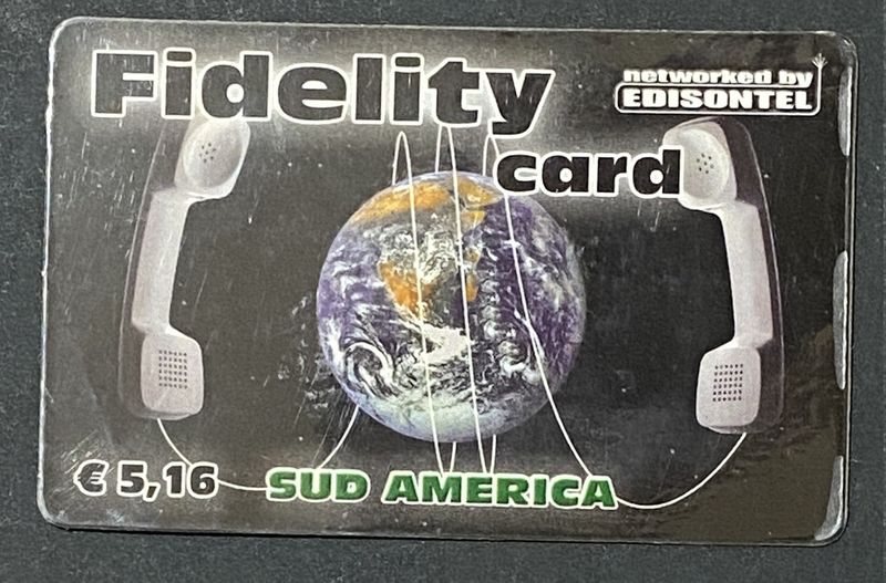 Scheda Telefonica Edisontel Fidelity Card Sud America 5,16 Euro Usata Vintage Scheda Telefonica Edisontel Fidelity Card Sud America 5,16 Euro Usata Vintage