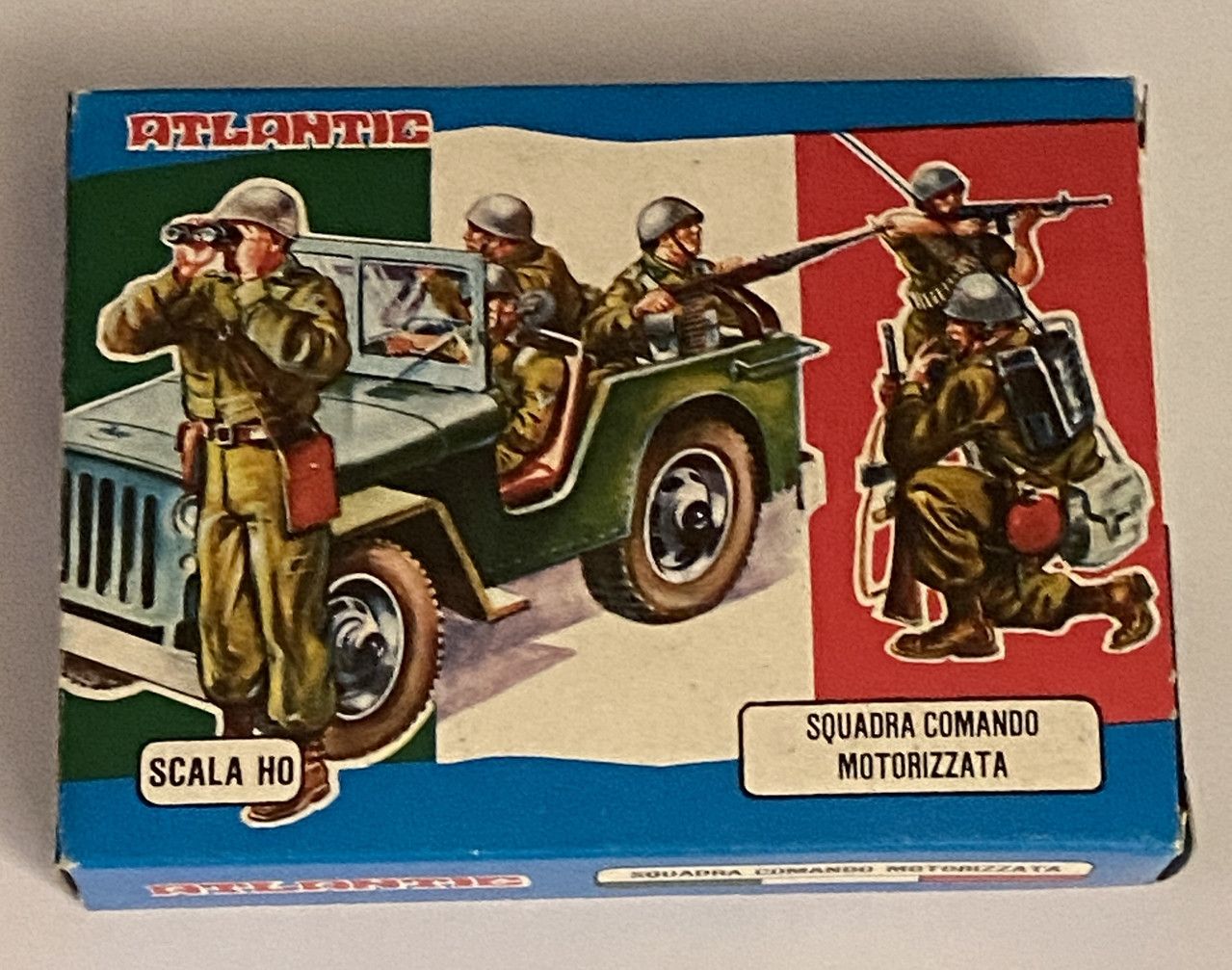 Soldatini Atlantic 9021 Squadra Comando Motorizzata Scala HO Jeep Anni 70 Box Soldatini Atlantic 9021 Squadra Comando Motorizzata Scala HO Jeep Anni 70 Box