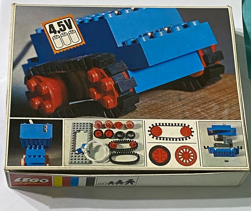 Lego System 103 Motore 4.5V Motor Set Vintage Anni 70 Box con Polistirolo