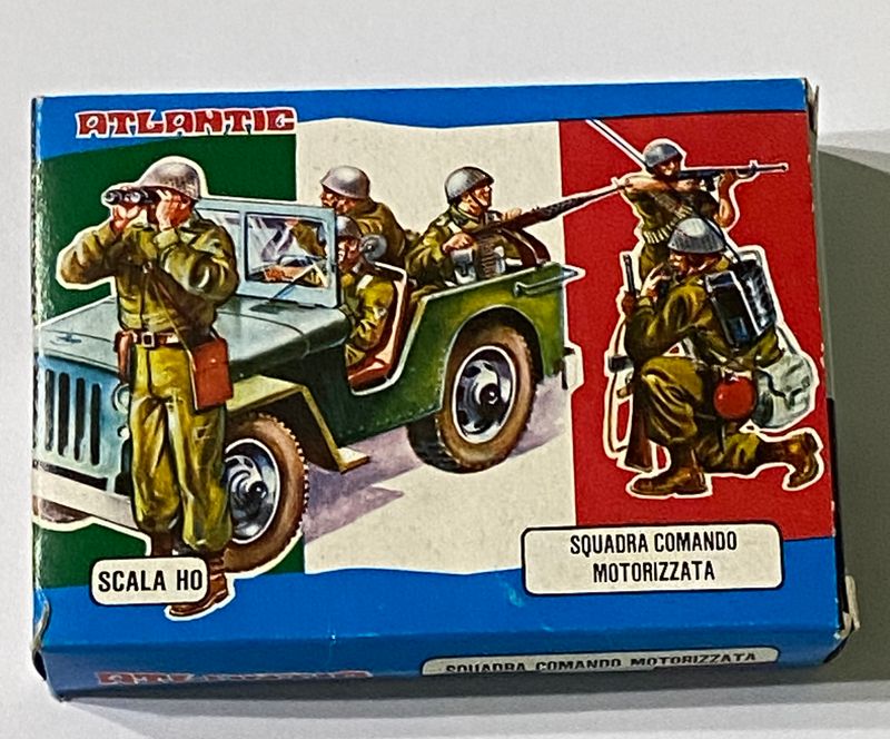 Soldatini Atlantic 9021 Squadra Comando Motorizzata Scala HO Jeep Vintage Box Soldatini Atlantic 9021 Squadra Comando Motorizzata Scala HO Jeep Vintage Box